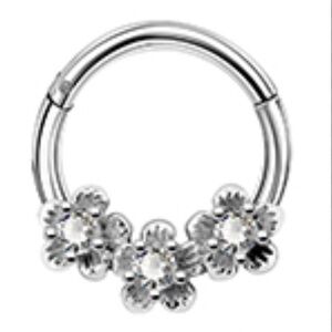 COCHARM 16g Flower Daith Earrings Click Daith Piercing